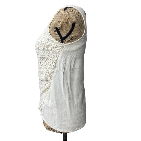 Anthropologie Sunday In Brooklyn Womens Tank Top Size XS Cream Crochet Front - Picture 5 of 9